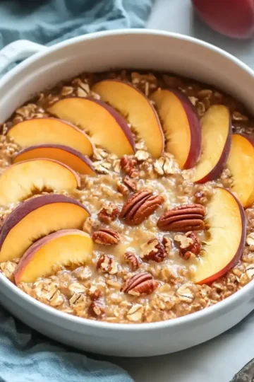 Peach Pecan Baked Oatmeal
