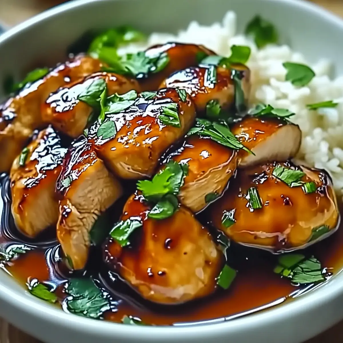 Caramelized Soy Chicken in Garlic Ginger Broth