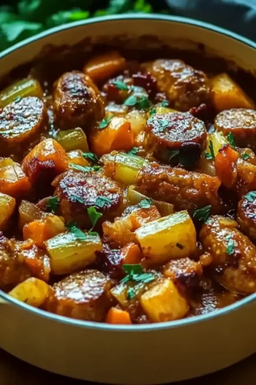 Slow-Cooked Sausage and Vegetable Casserole