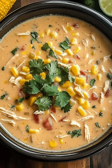 Hearty Slow Cooker Mexican Chicken Corn Chowder