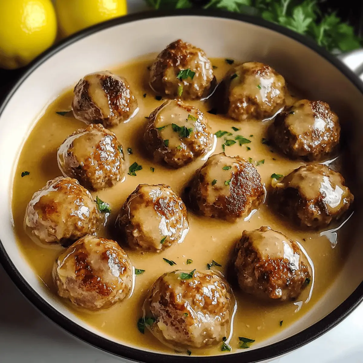 Savory Meatballs In Lemon Sauce