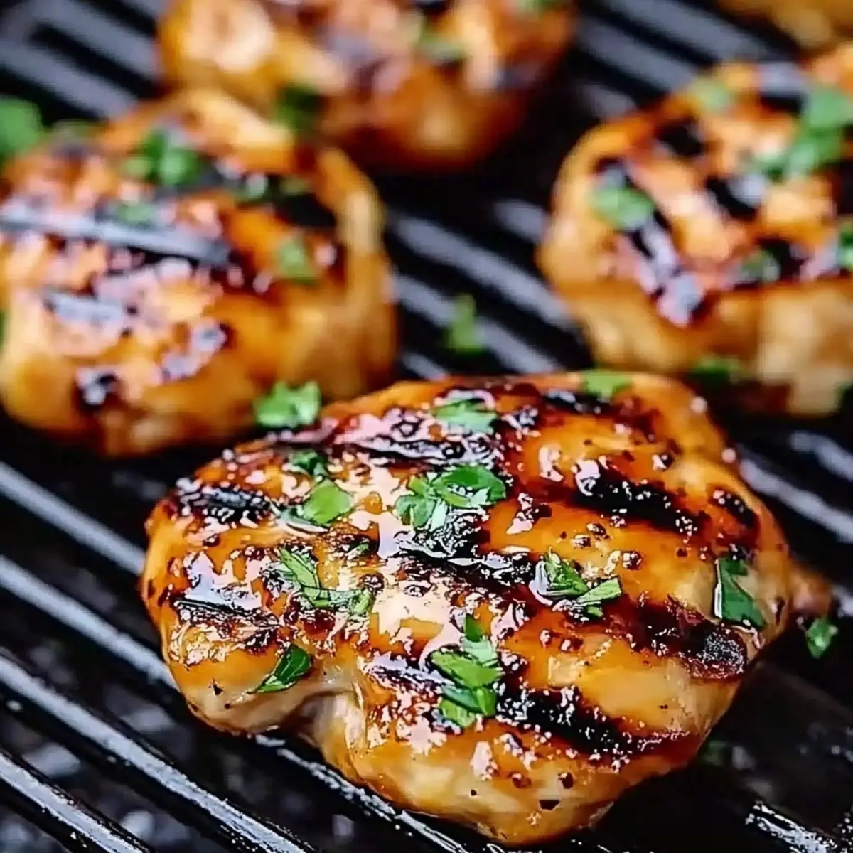 Grilled Honey Garlic Boneless Chicken Thighs