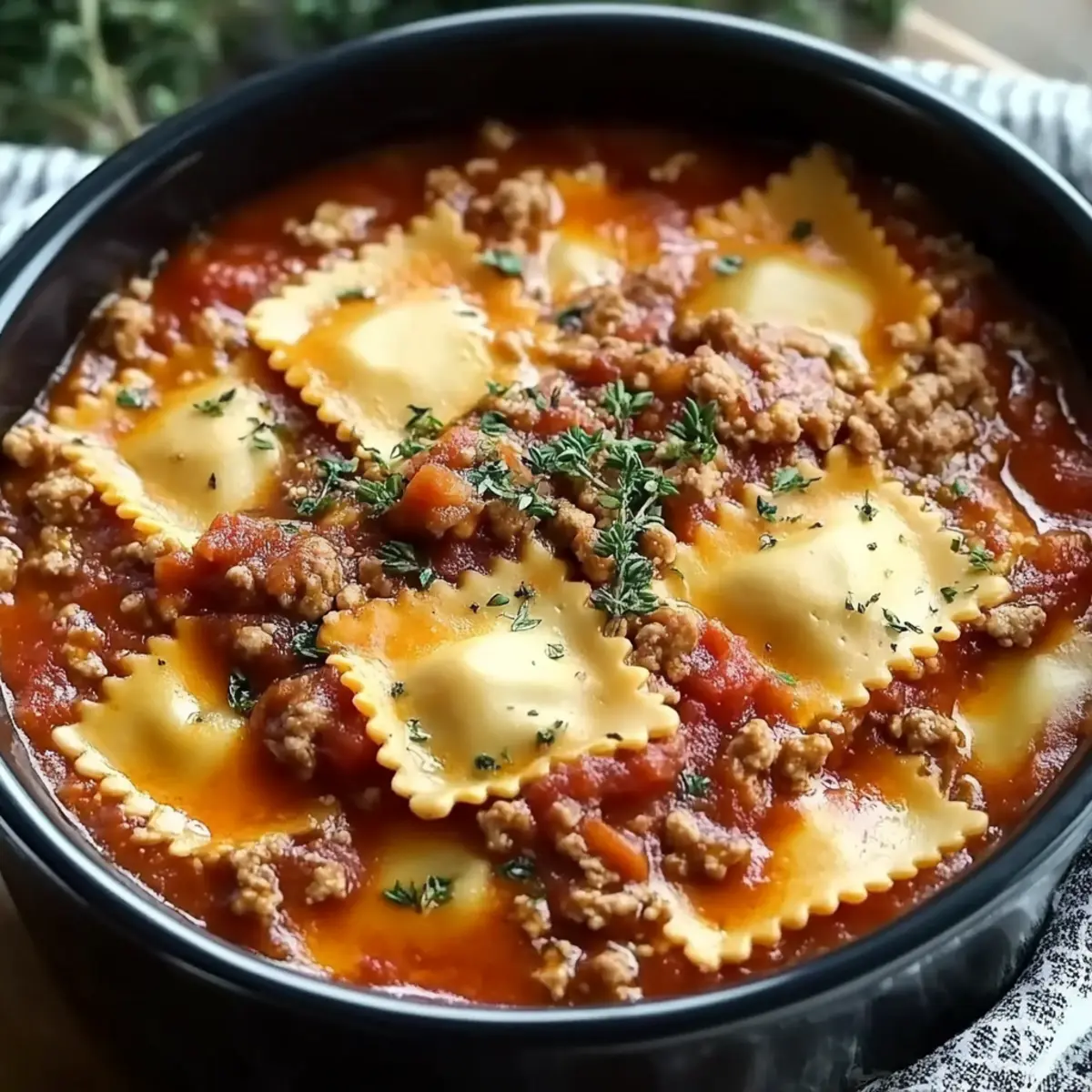 Crockpot Ravioli Lasagna