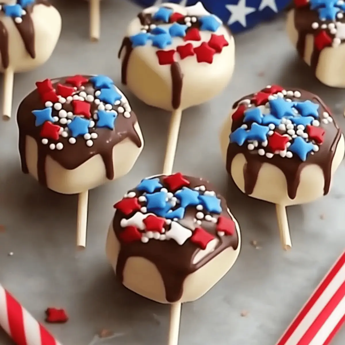 Patriotic Cheesecake Pops