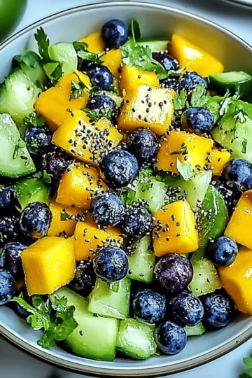 Mango Cucumber Salad with Blueberries and Avocado