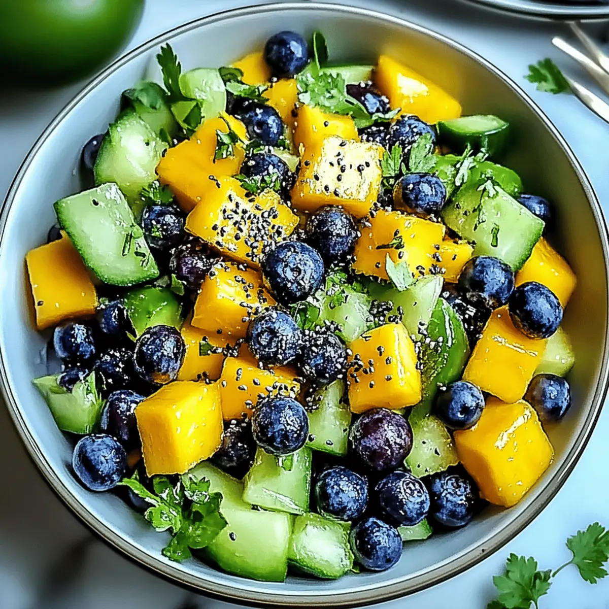 Mango Cucumber Salad with Blueberries and Avocado