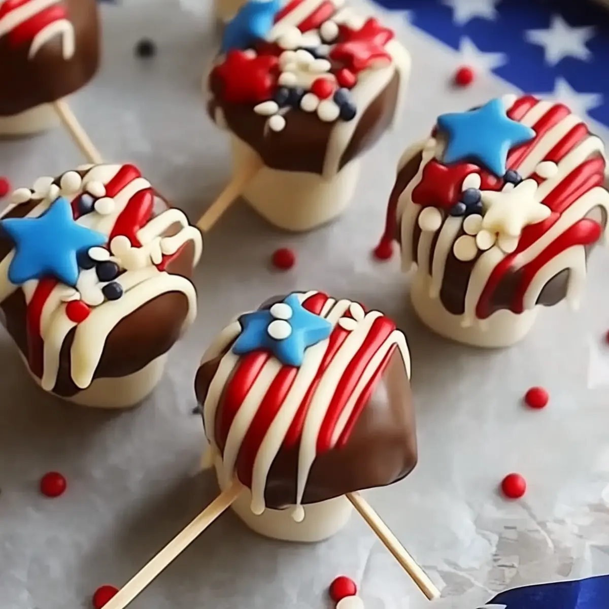 Patriotic Cheesecake Pops