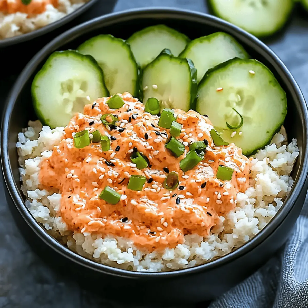 Spicy Tuna Bowls with Cauliflower Rice