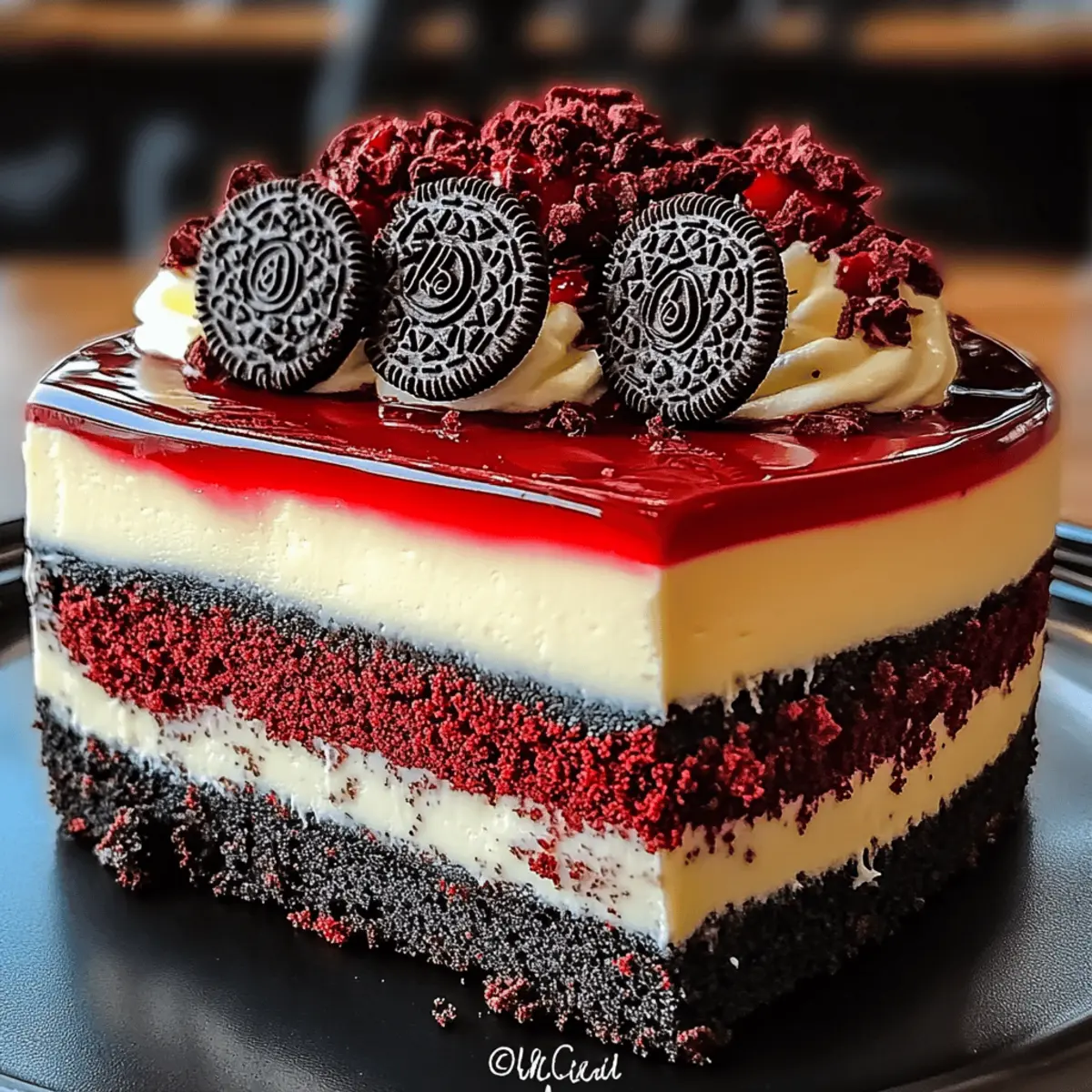 Red Velvet Oreo Cheesecake