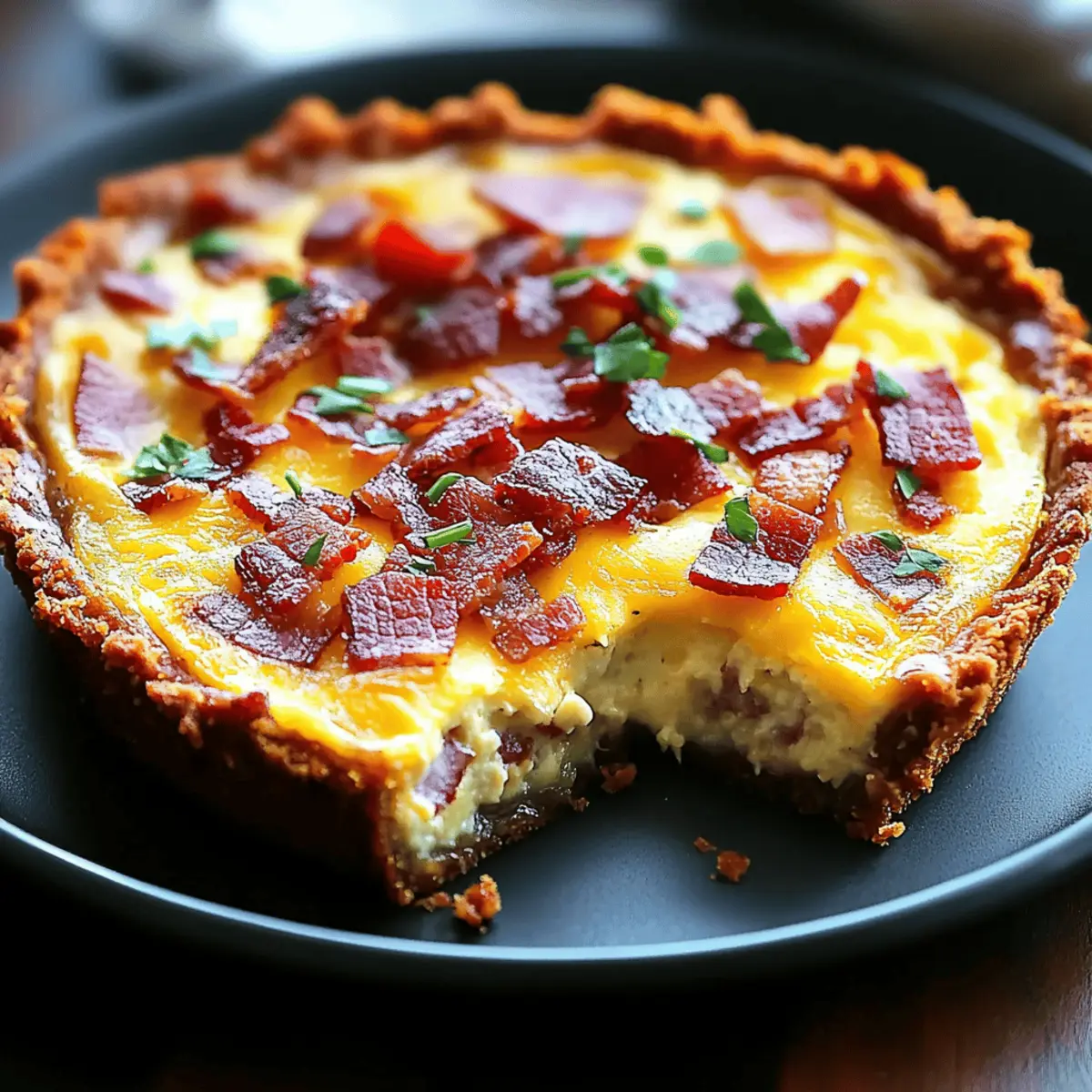 Crispy Hash Brown Crust Bacon and Cheddar Quiche