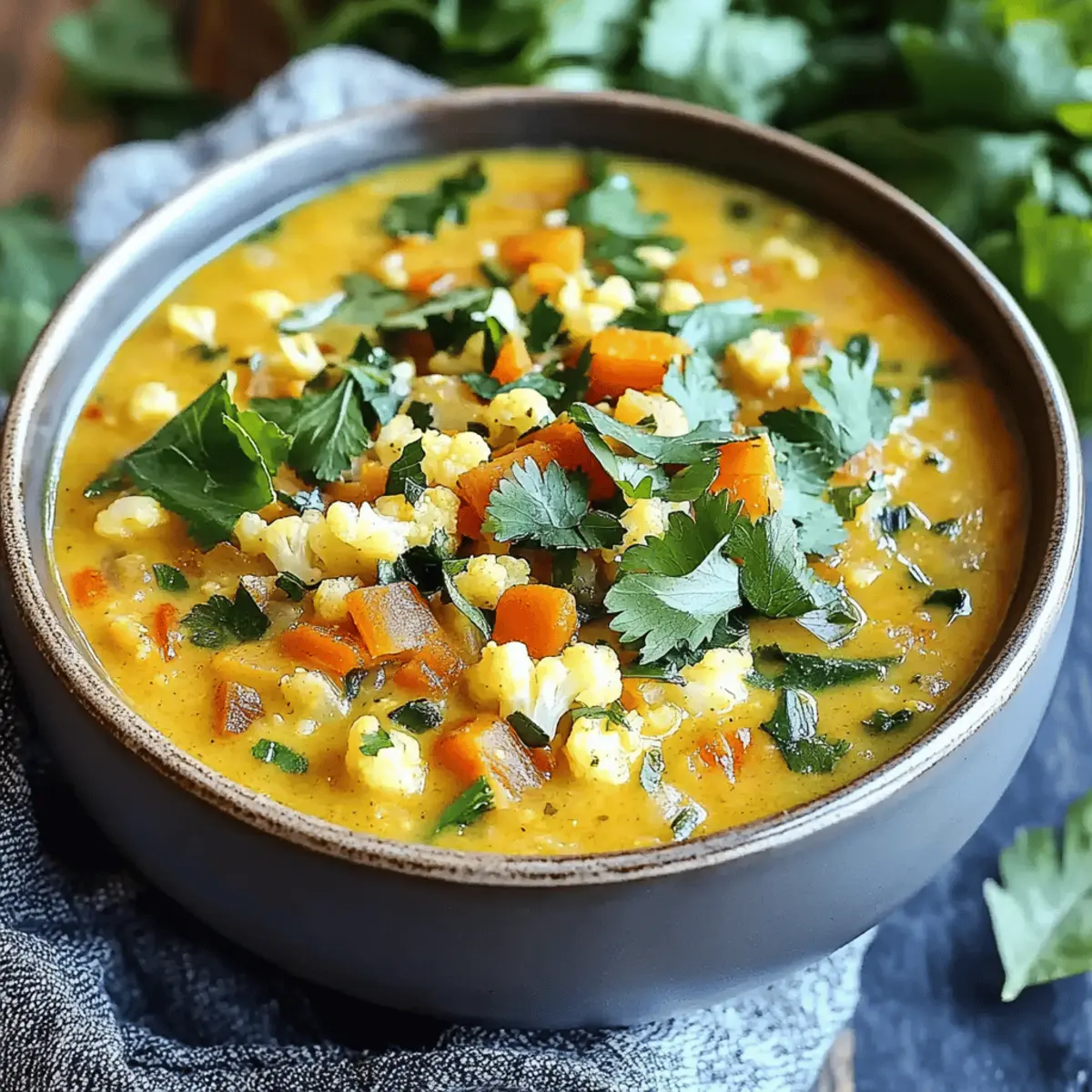 Curried Cauliflower Rice Soup