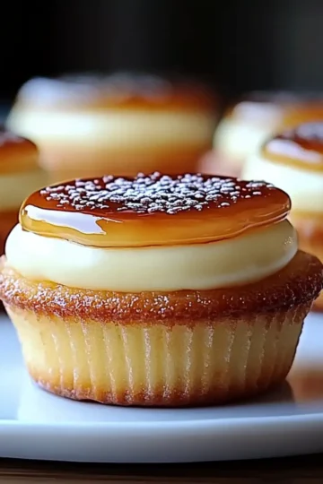 Vanilla Bean Crème Brûlée Cheesecake Cupcakes