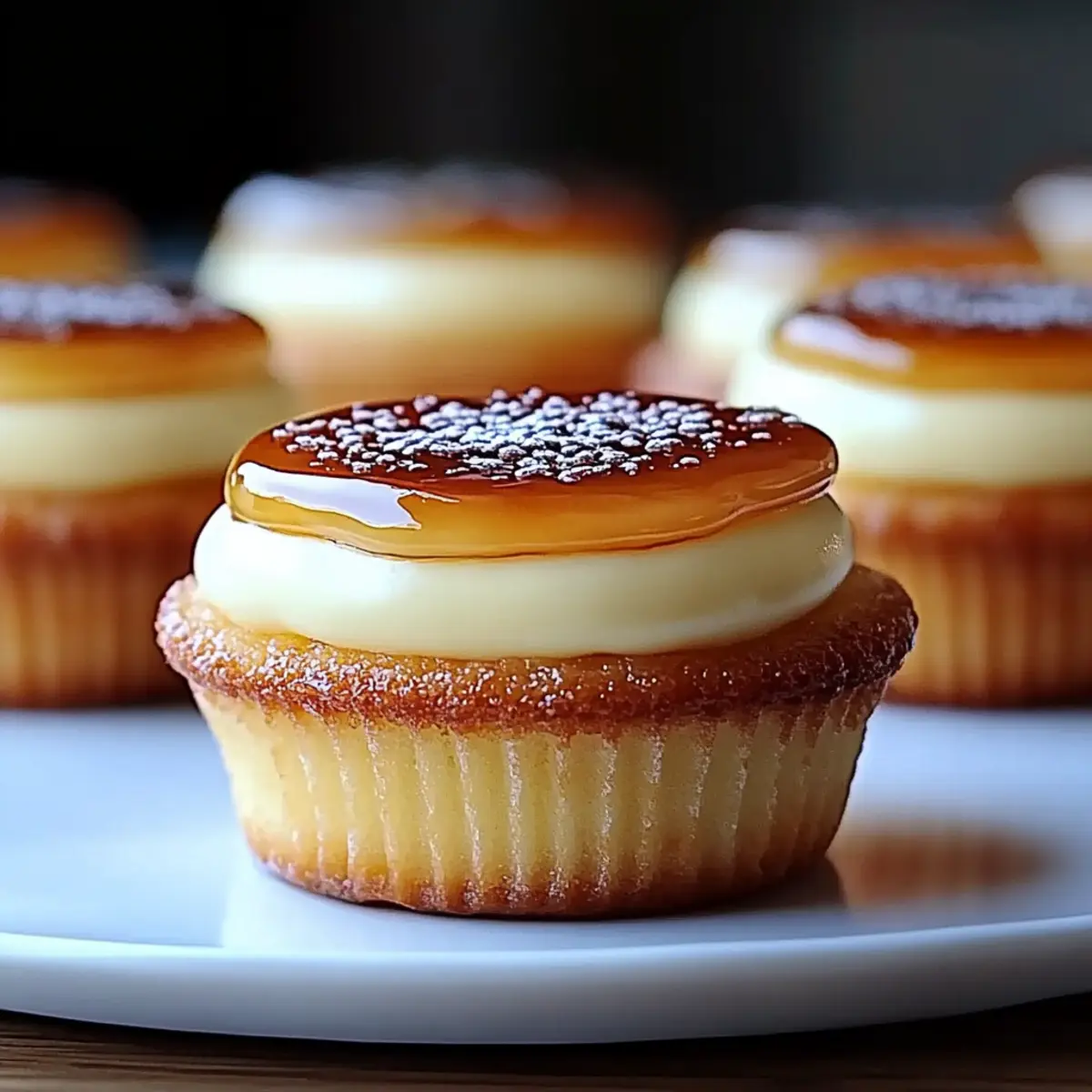 Vanilla Bean Crème Brûlée Cheesecake Cupcakes