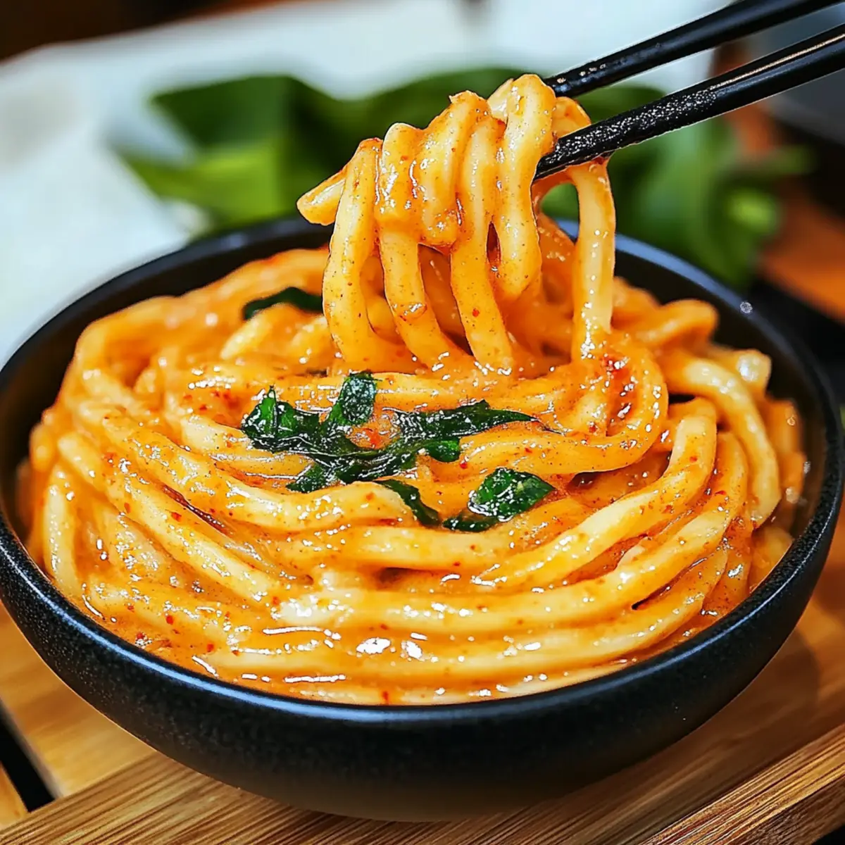 Creamy Gochujang Udon Noodles