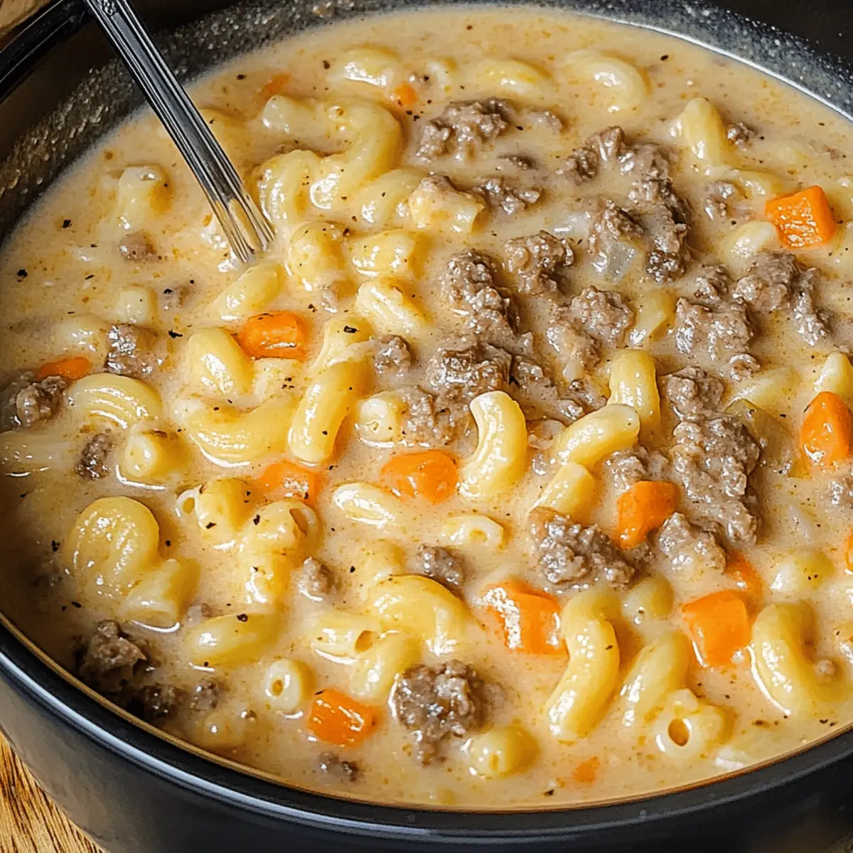 Creamy Cheeseburger Macaroni Soup