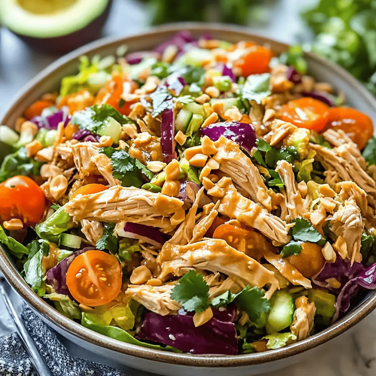 Thai Chicken Salad with Creamy Peanut Dressing