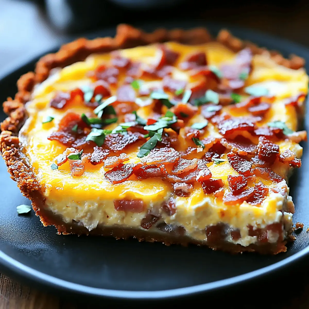 Crispy Hash Brown Crust Bacon and Cheddar Quiche