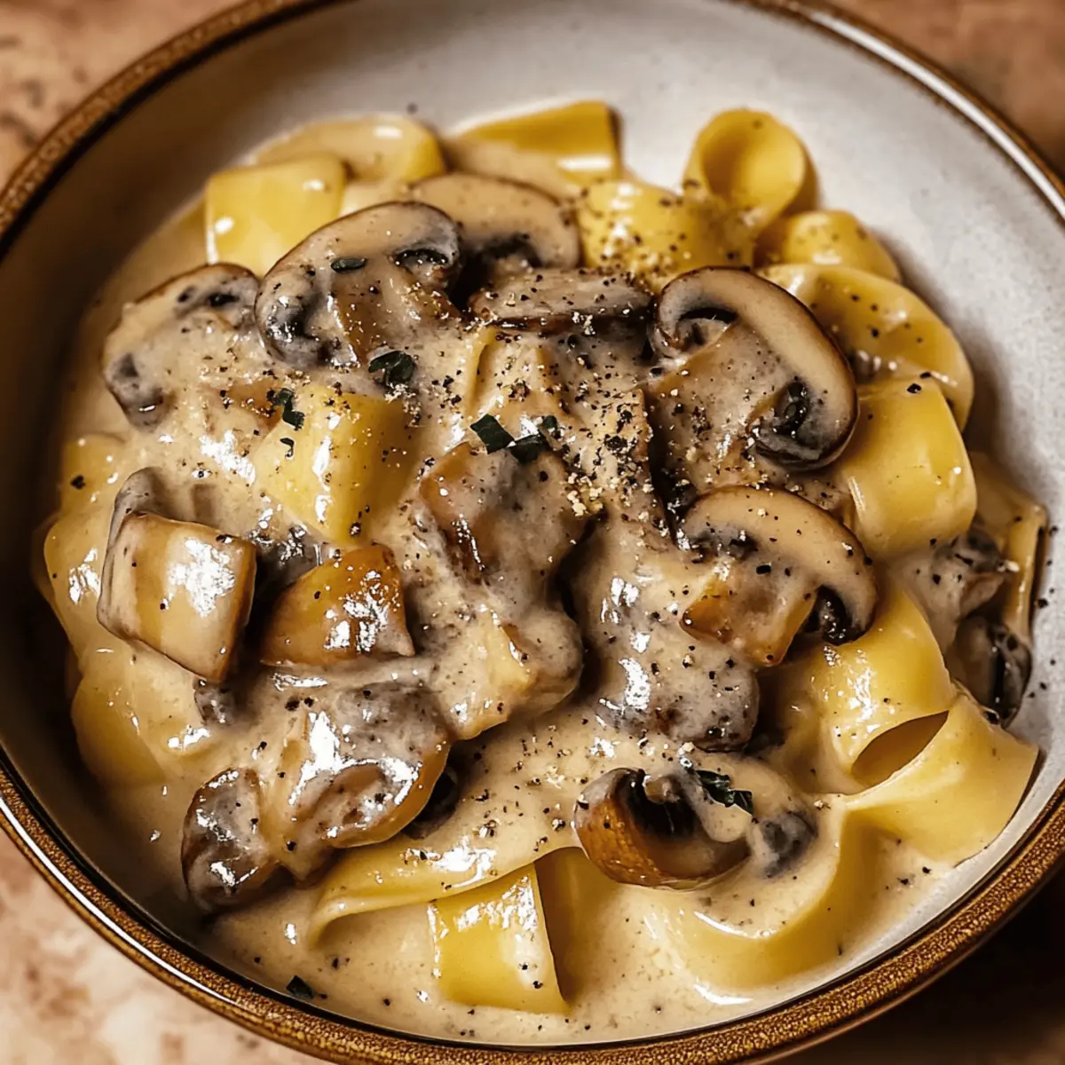 Gorgonzola Truffle Cream Sauce with Mushrooms