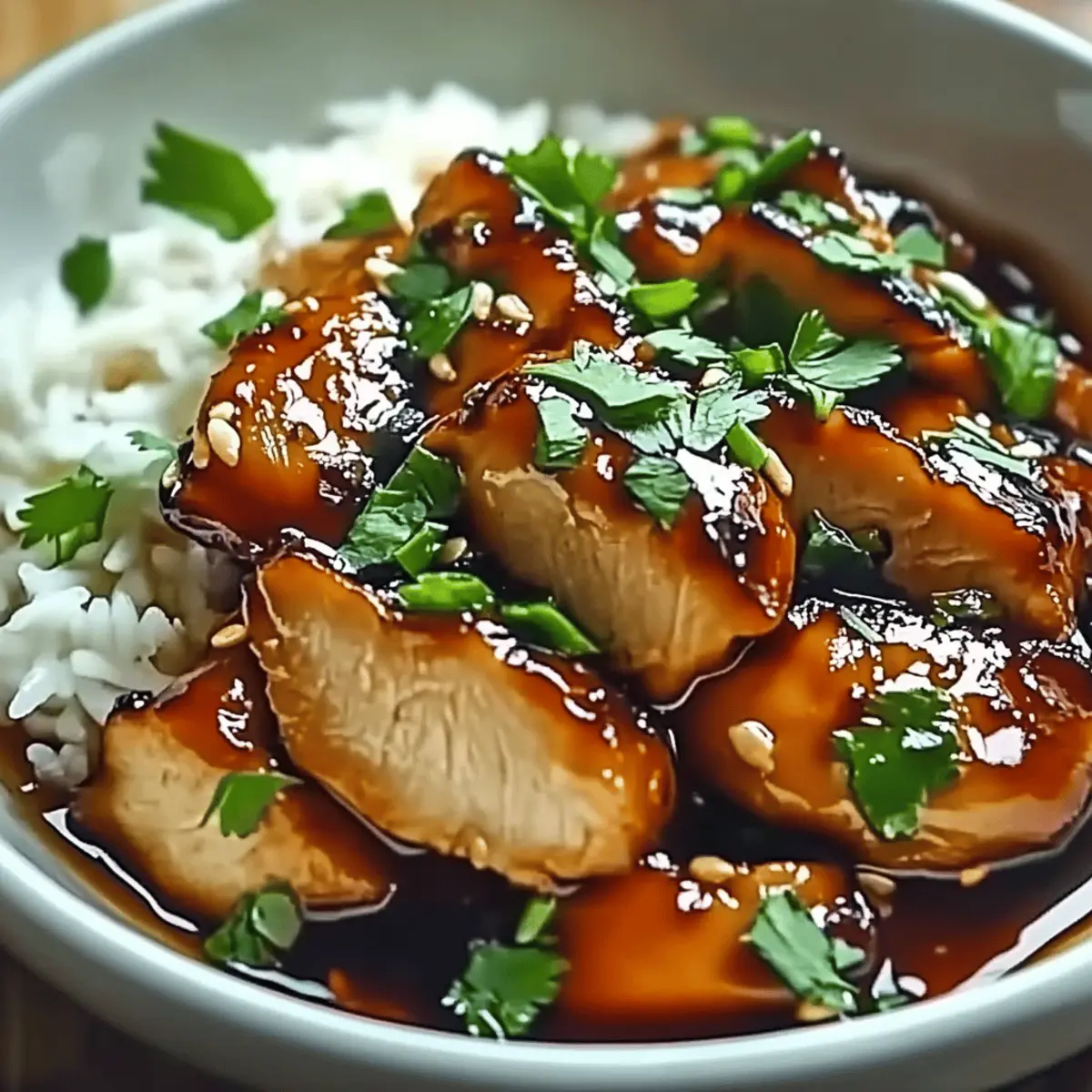 Caramelized Soy Chicken in Garlic Ginger Broth