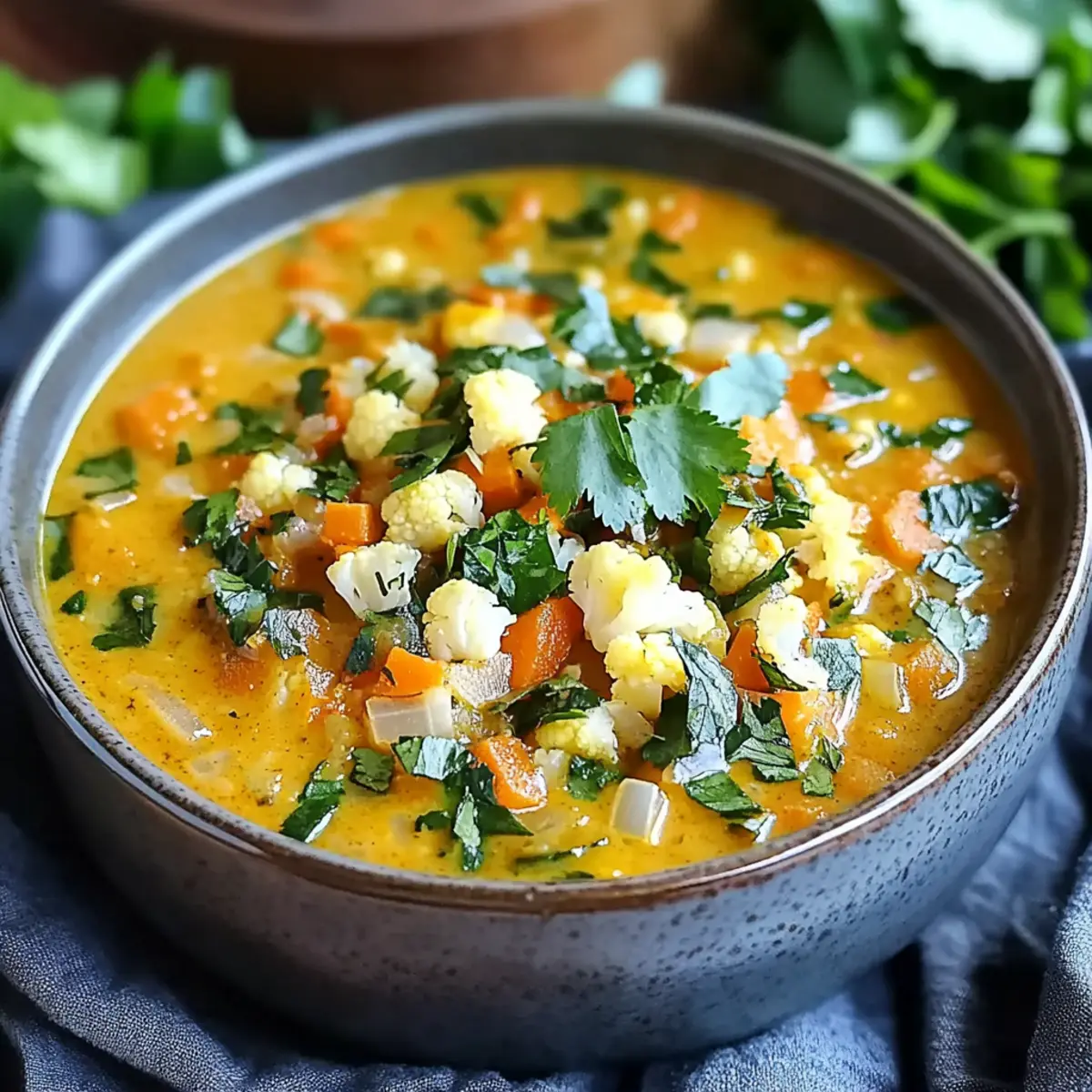 Curried Cauliflower Rice Soup