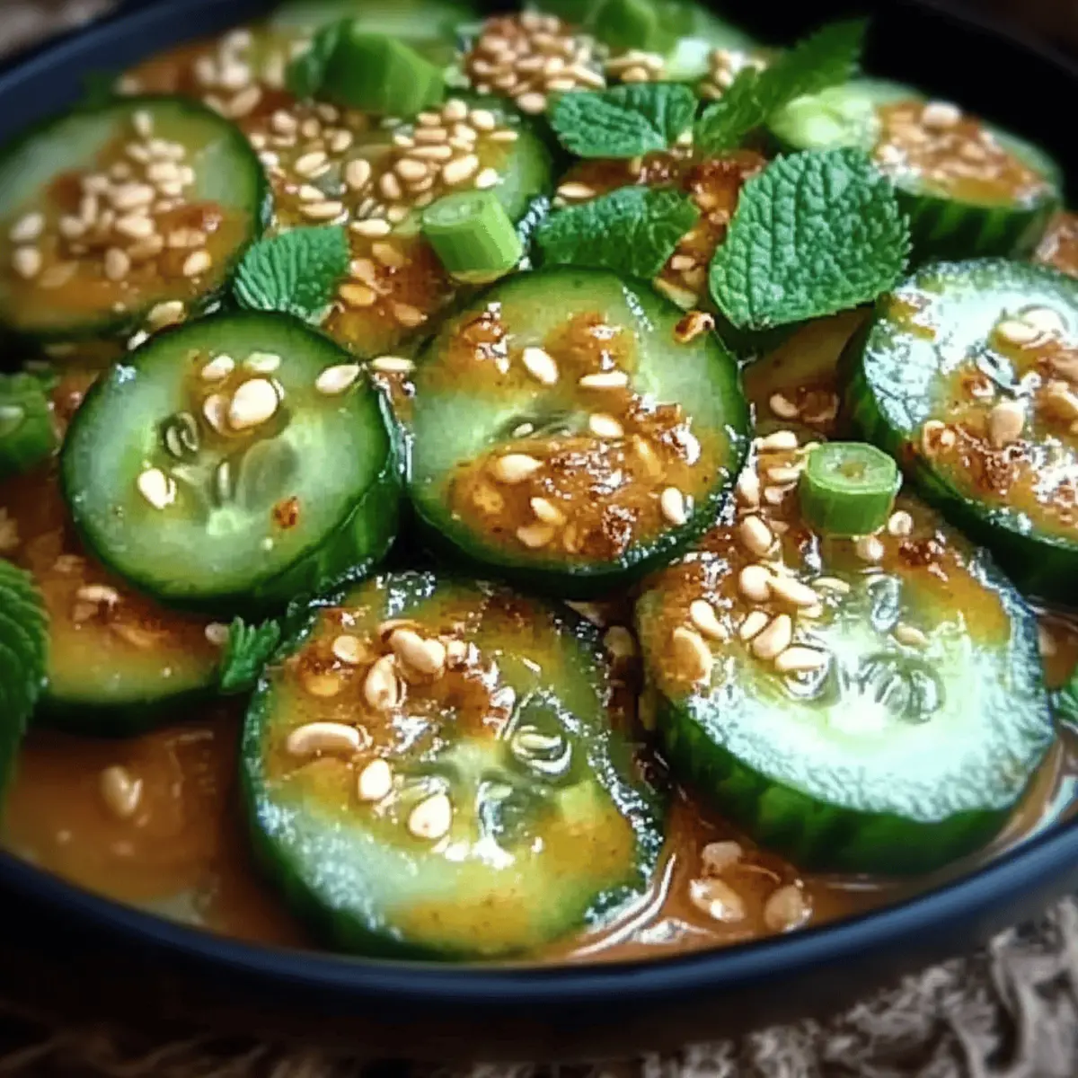 Crispy Cucumbers in Spicy Peanut Sauce