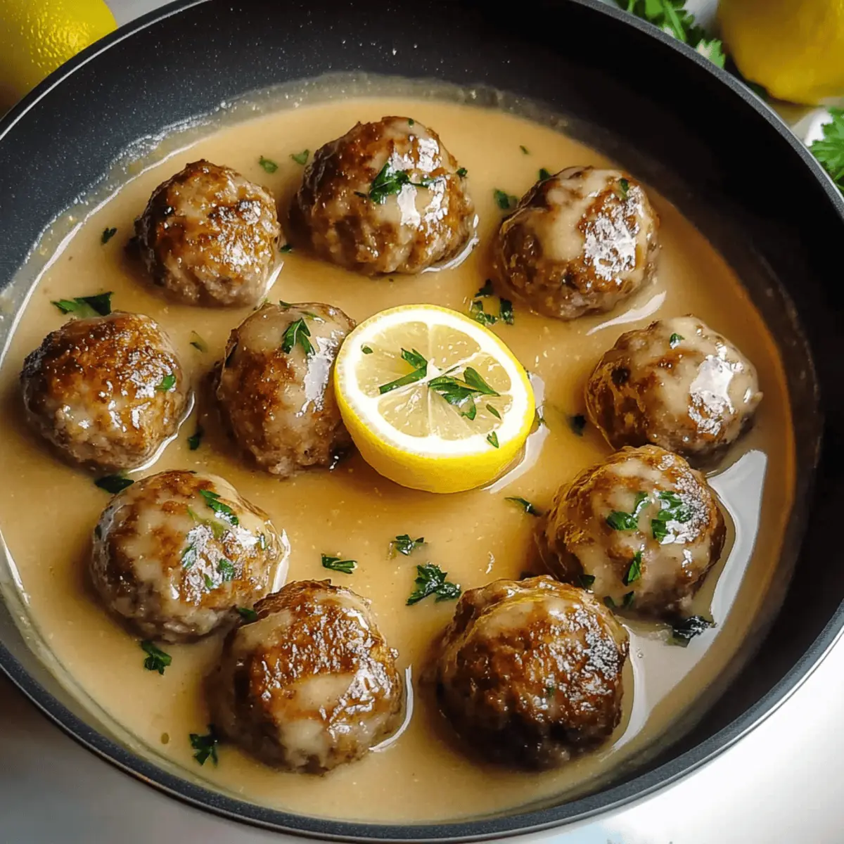 Savory Meatballs In Lemon Sauce