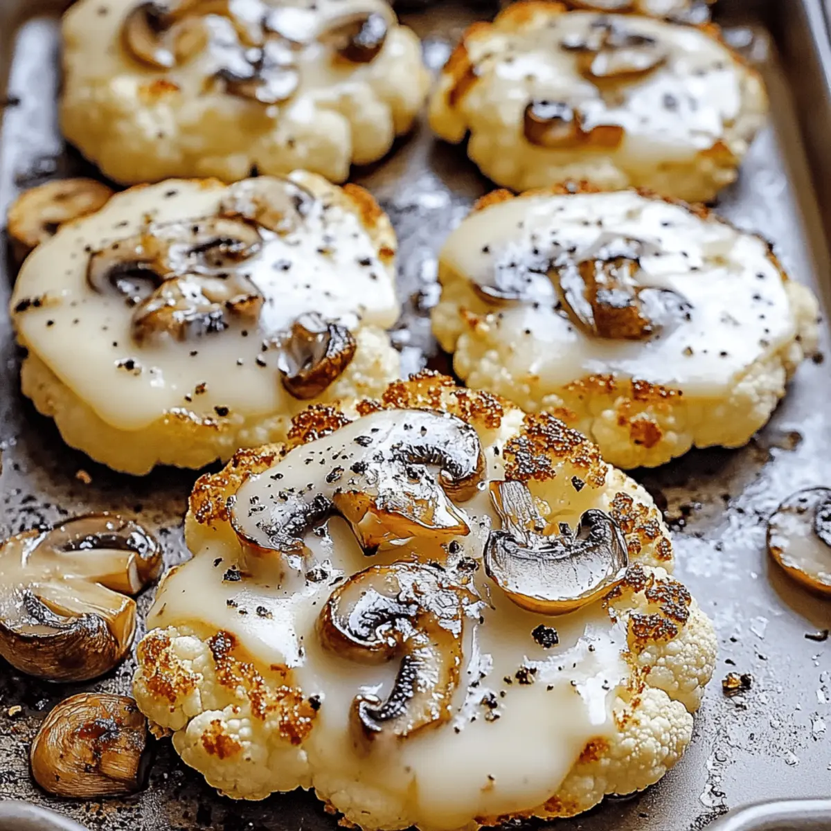 Cheesy Cauliflower Mushroom Steaks