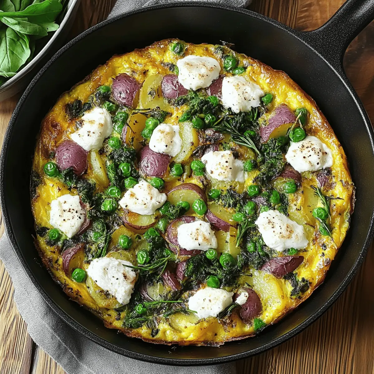 Garden Frittata with Goat Cheese & Potatoes