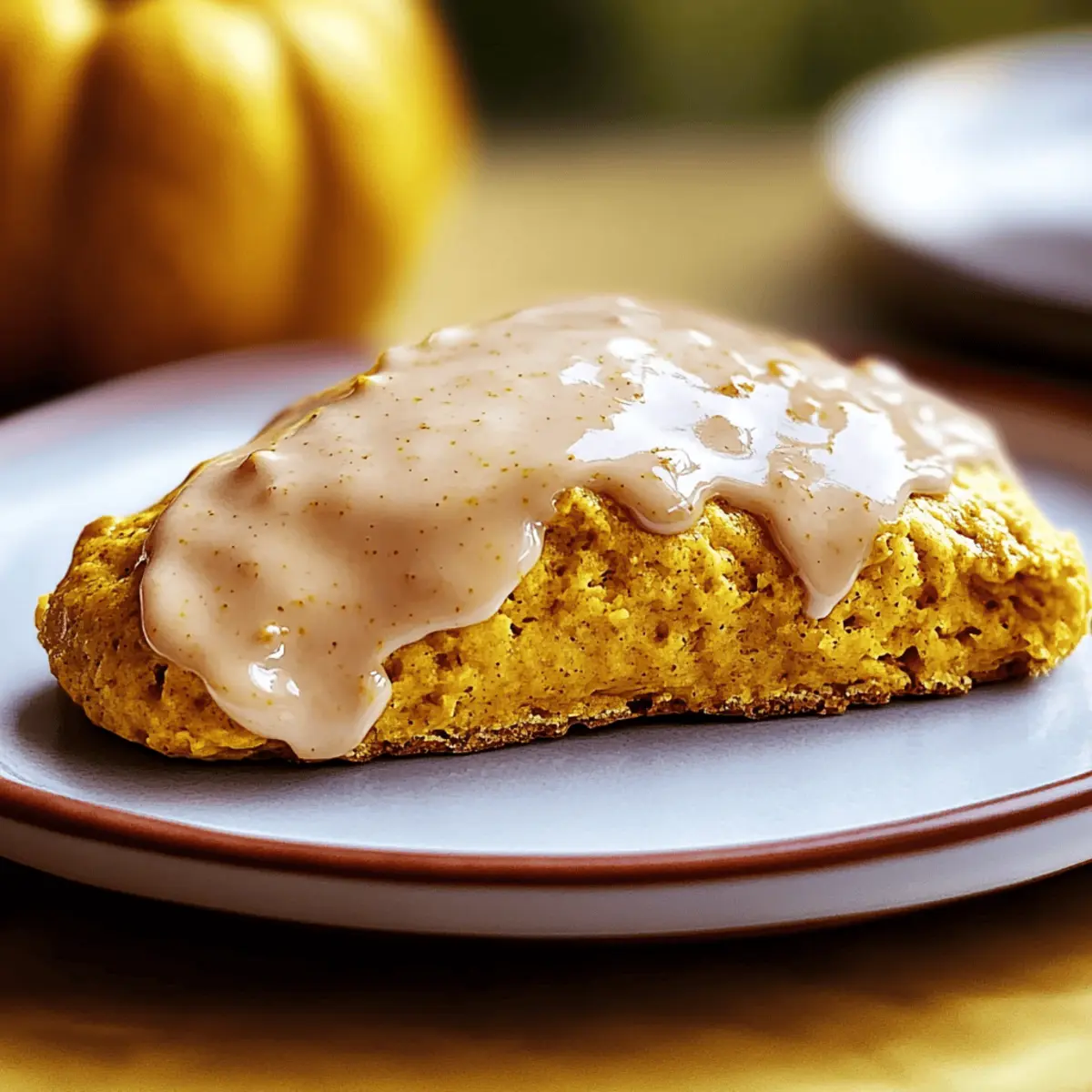 Soft Pumpkin Scones with Sweet Pumpkin Glaze