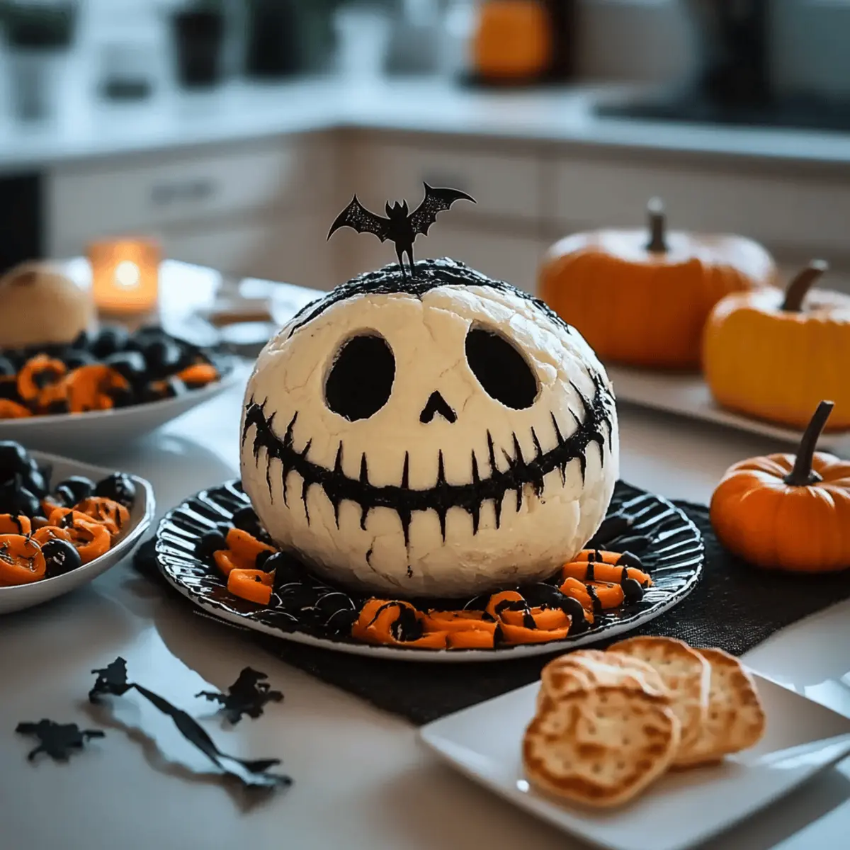 Spooky Skellington Cheese Ball Appetizer