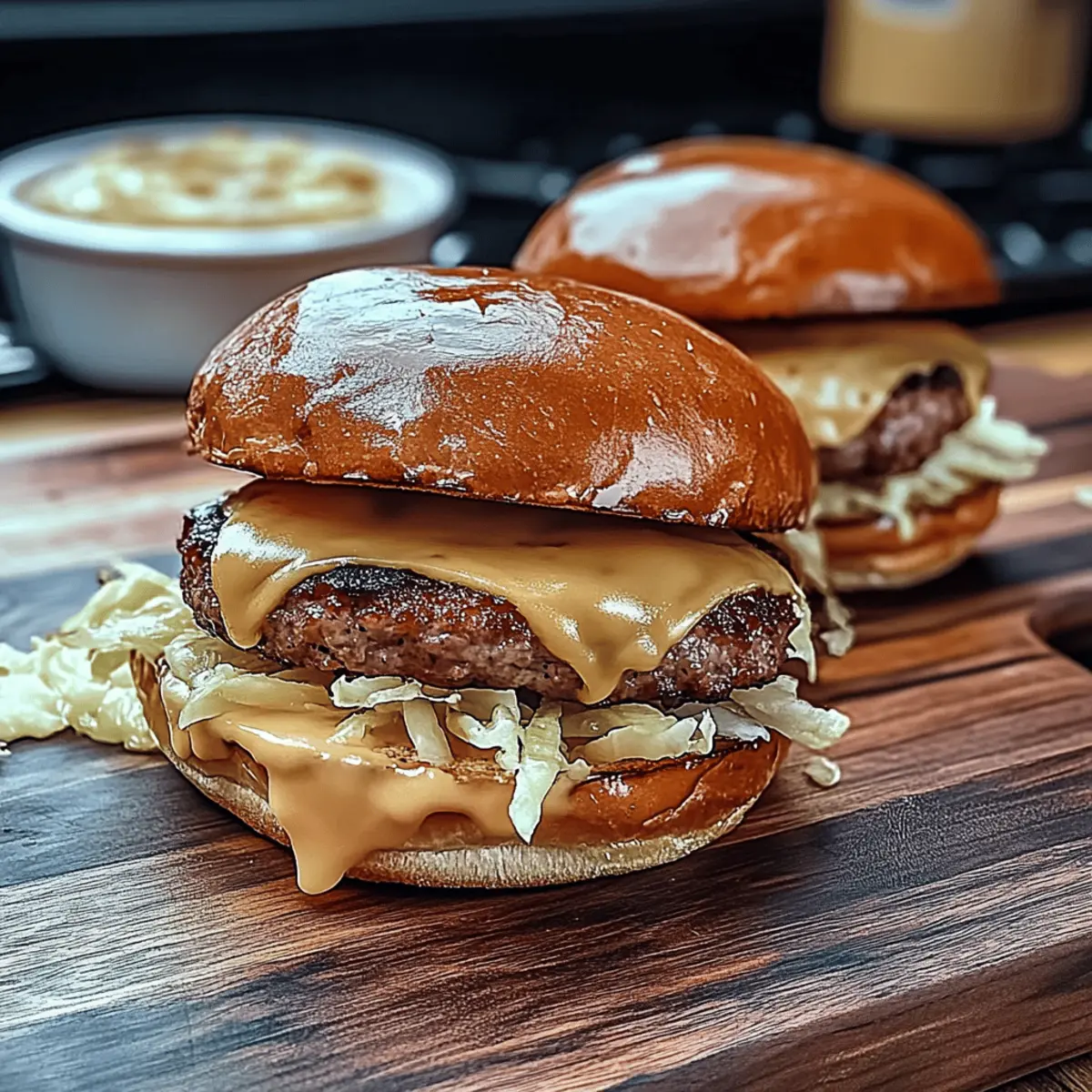 Reuben-Style Cheeseburgers