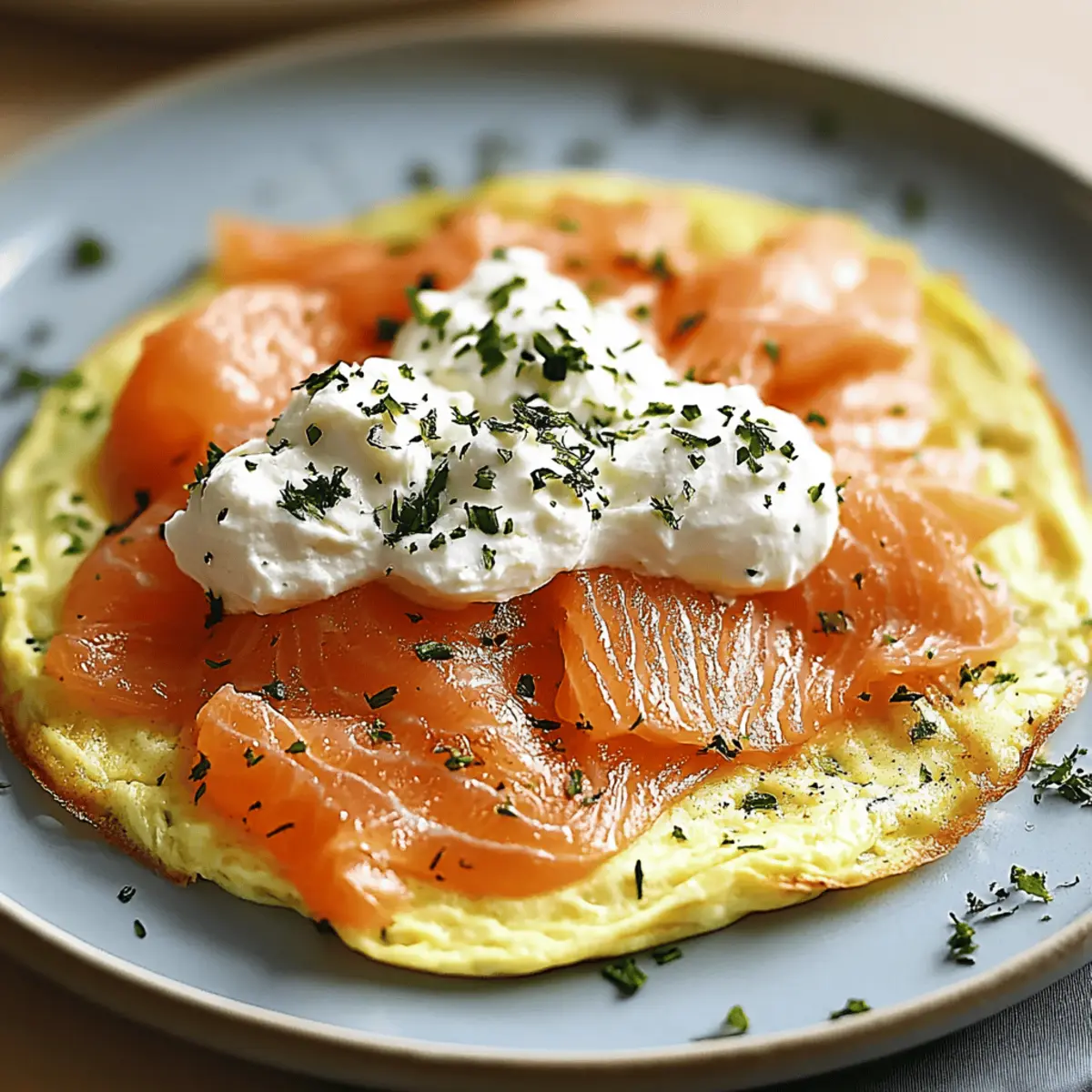Savory Omelet with Salmon and Cream Cheese
