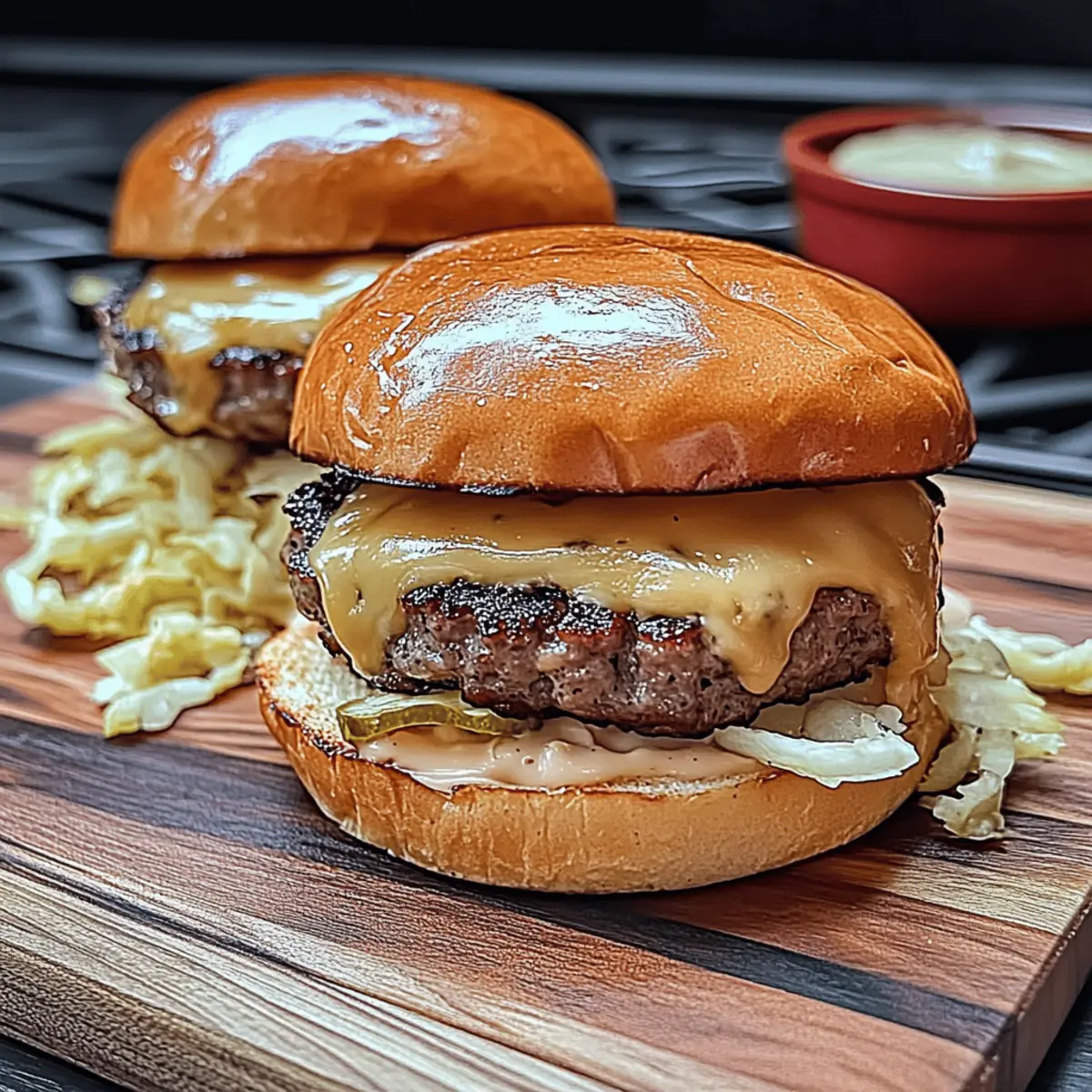Reuben-Style Cheeseburgers