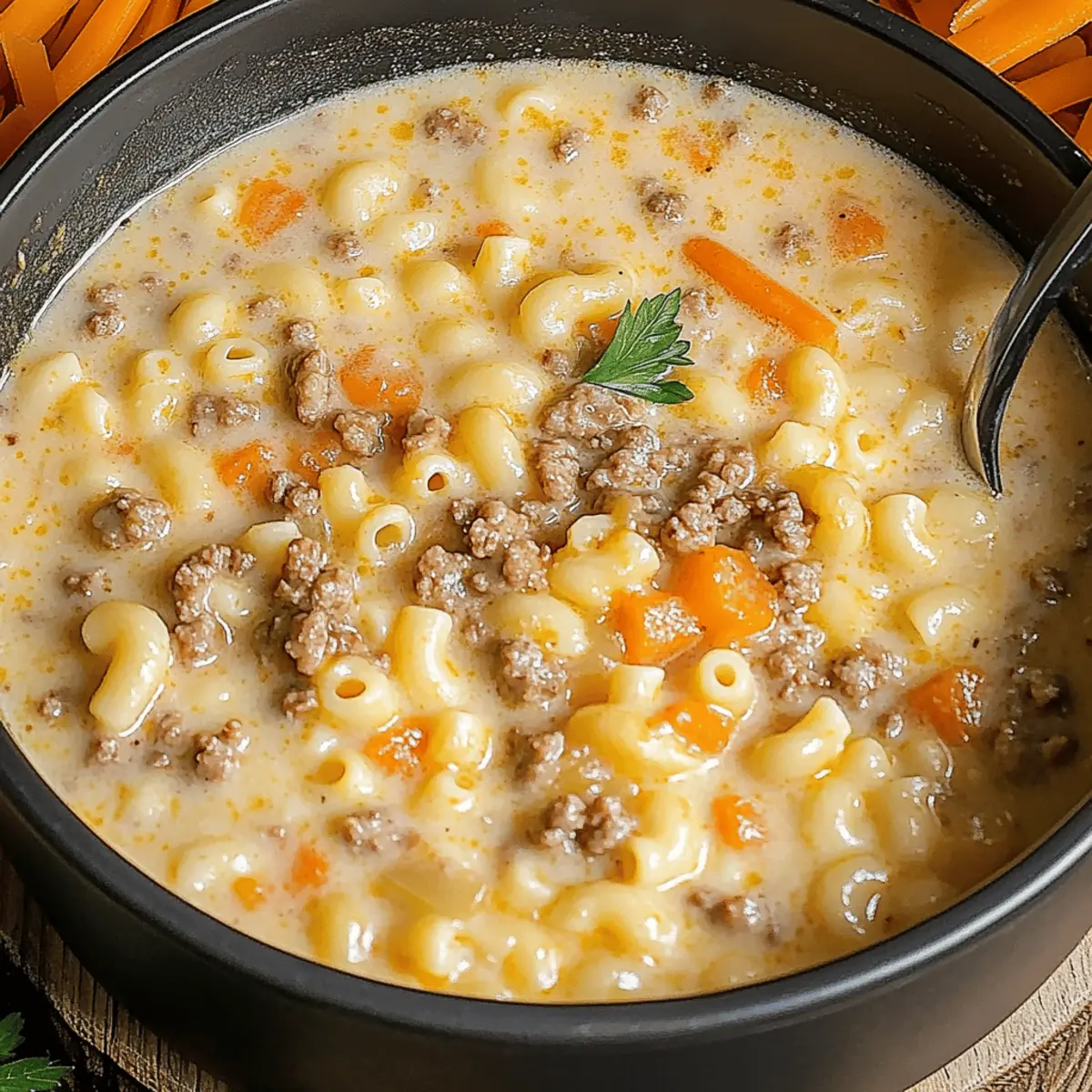 Creamy Cheeseburger Macaroni Soup