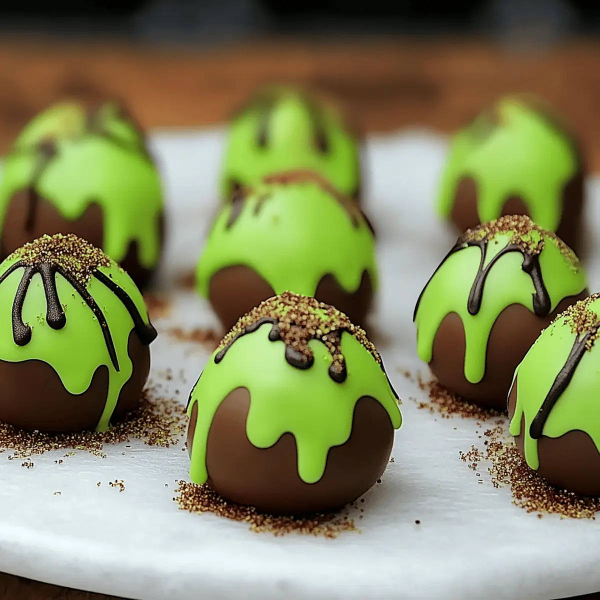 Minty Alien Egg Cake Balls