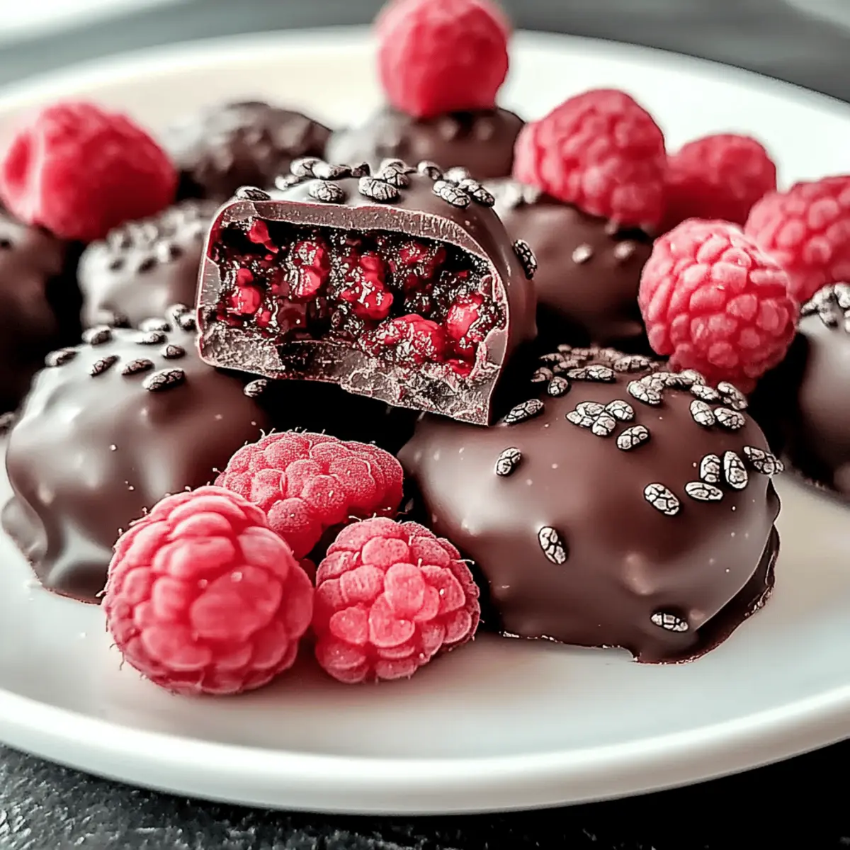 Chocolate Raspberry Chia Freezer Bites