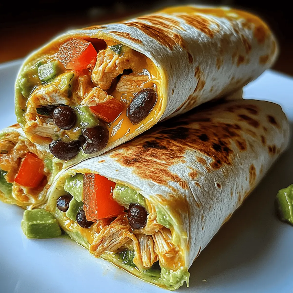 Seven Layer Chicken Burritos