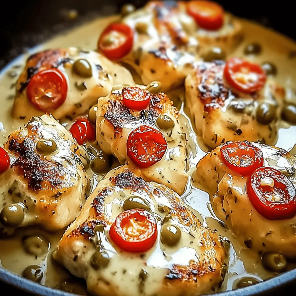 Creamy Pepperoncini Chicken Skillet