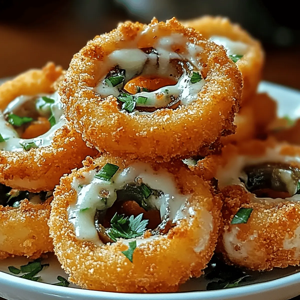 Crispy Jalapeño Popper Stuffed Onion Rings