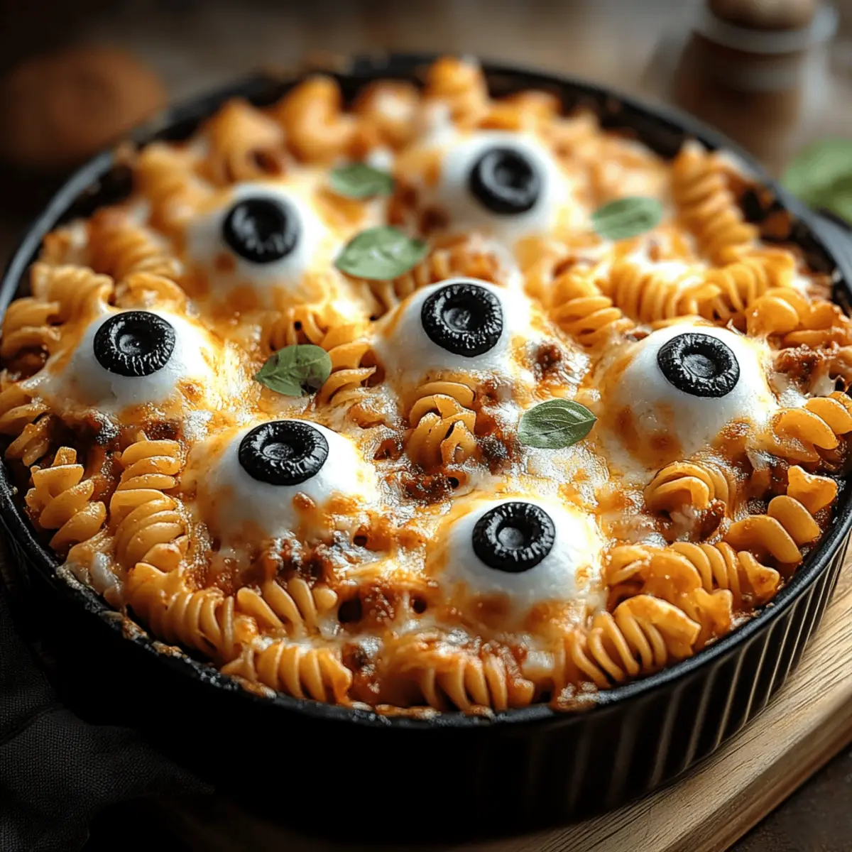 Spooky Eyeball Pasta Bake