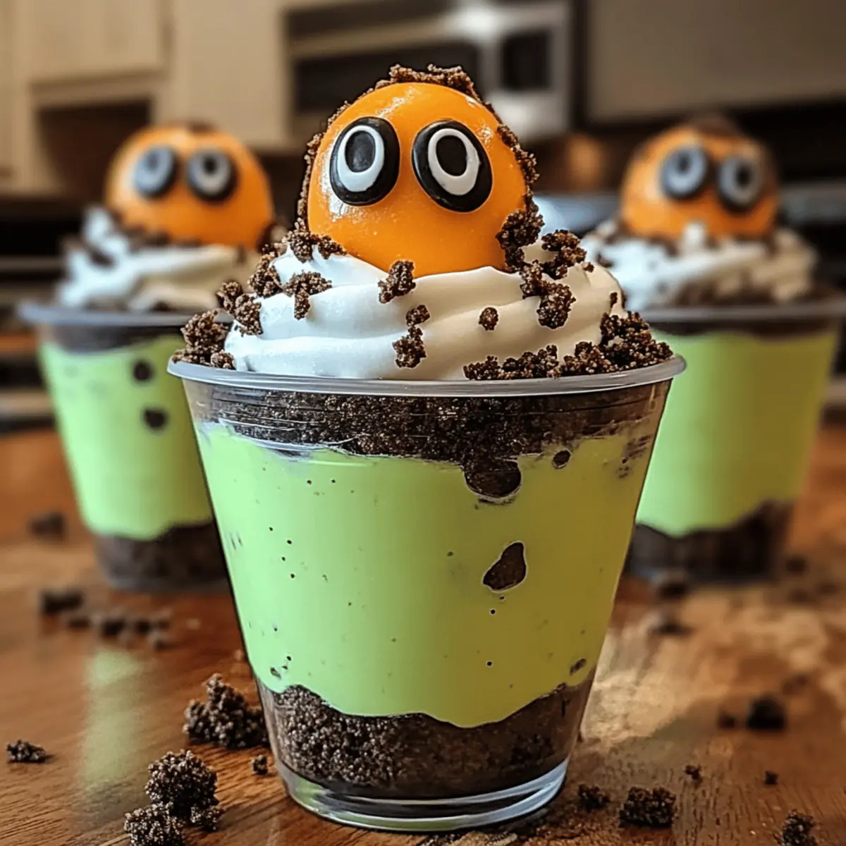 Zombie Dirt Pudding Cups