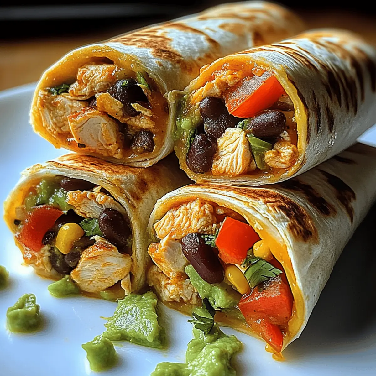 Seven Layer Chicken Burritos