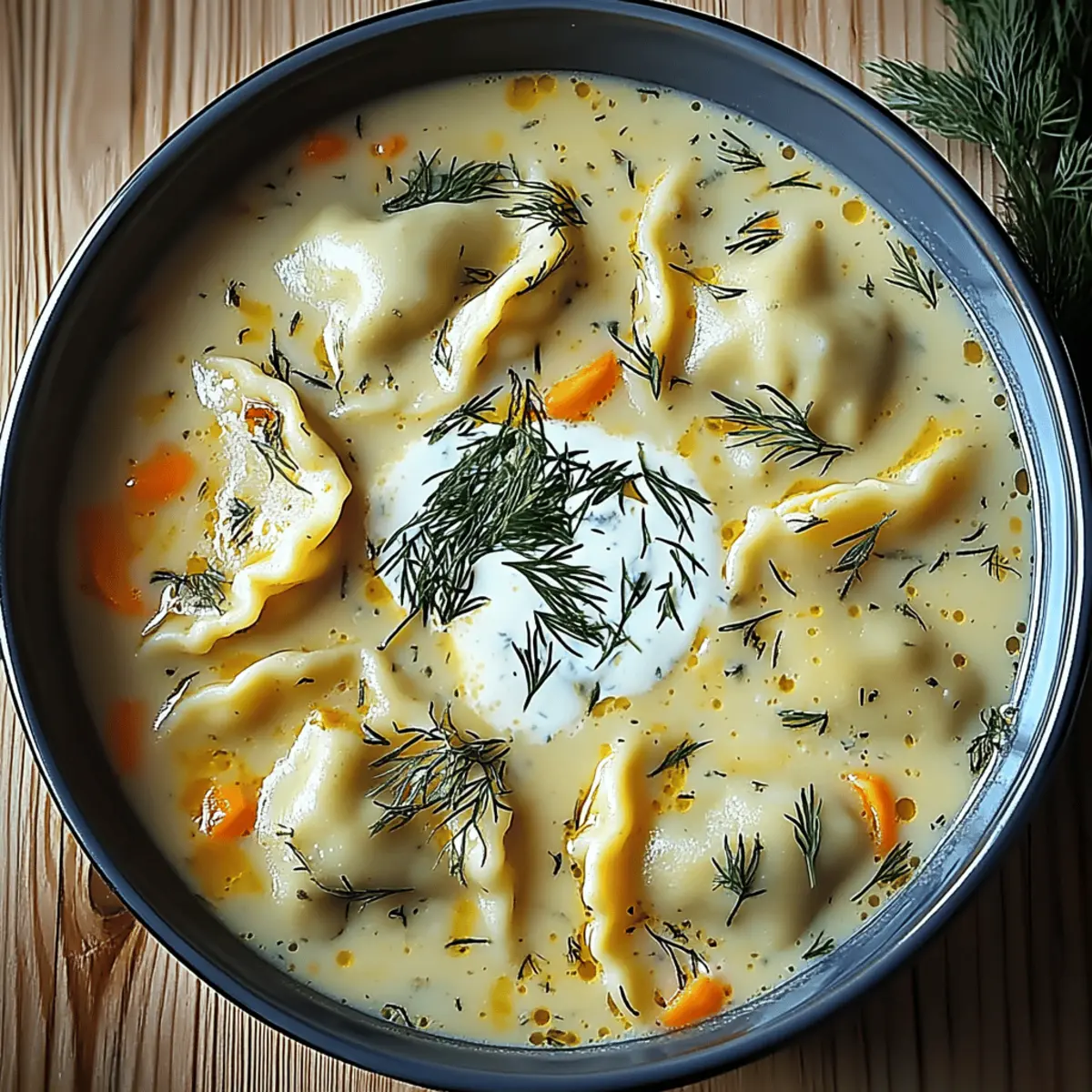Creamy Pierogi Dill Soup