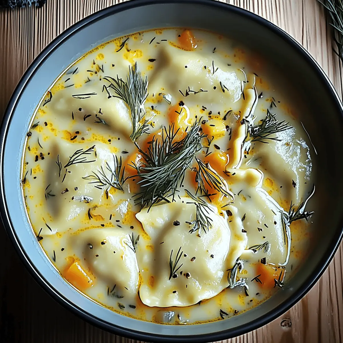 Creamy Pierogi Dill Soup