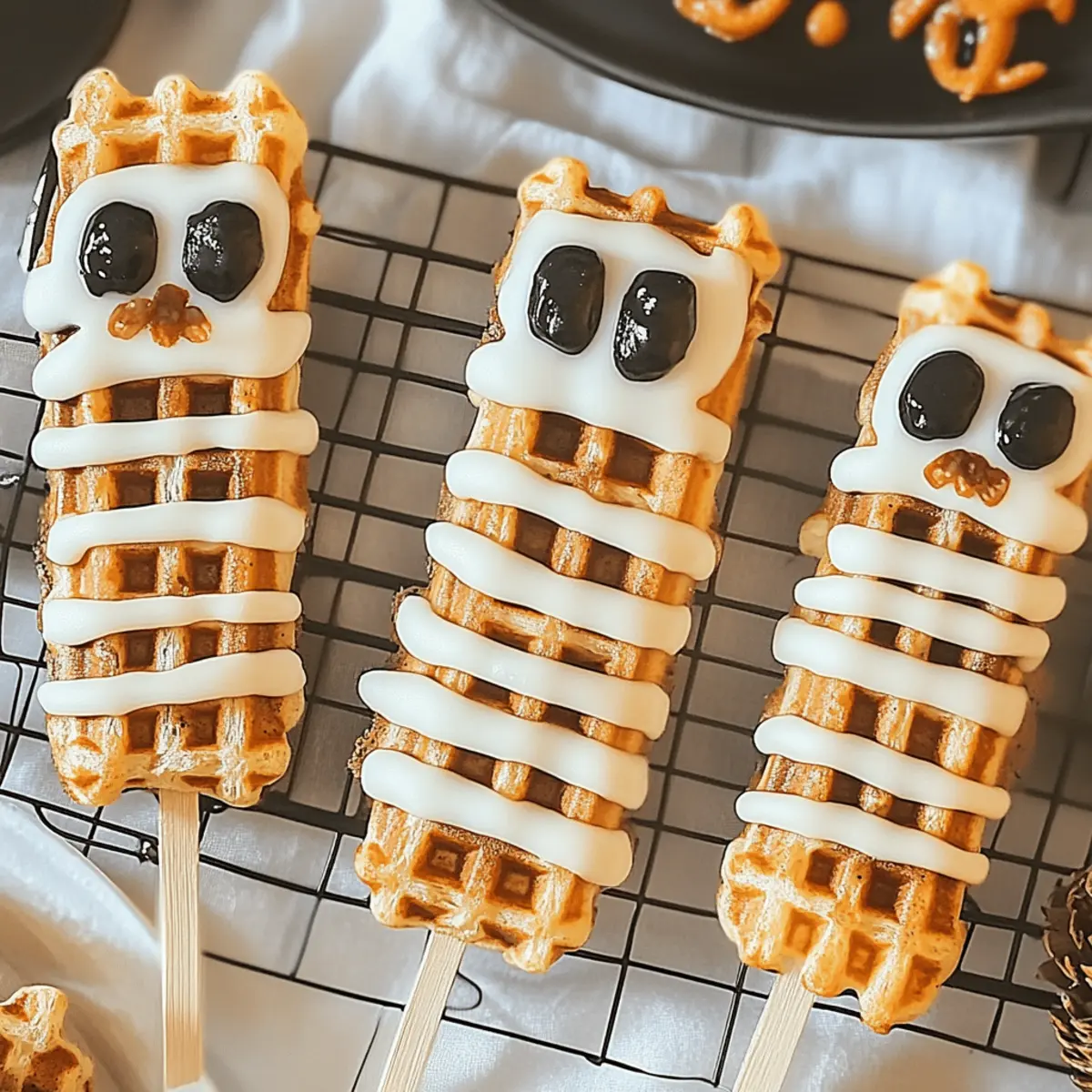 Crispy Waffle Mummy Sticks