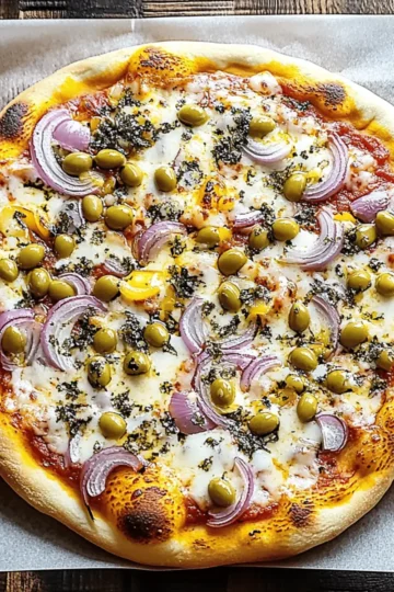 Savory Pepperoncini and Onion Vegetarian Pizza