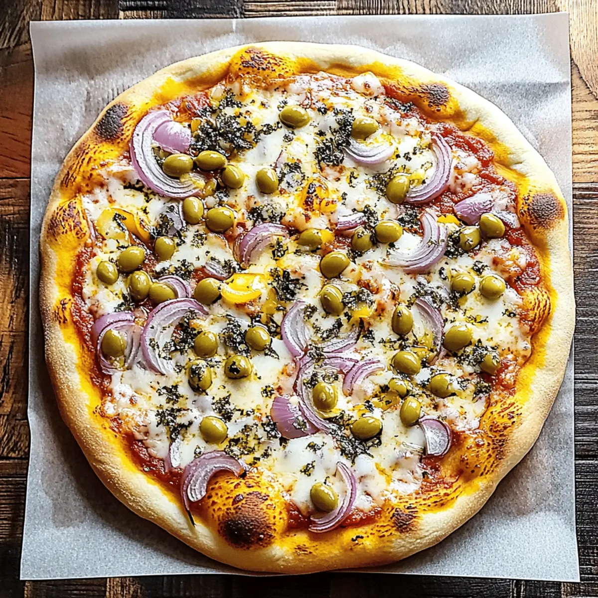 Savory Pepperoncini and Onion Vegetarian Pizza