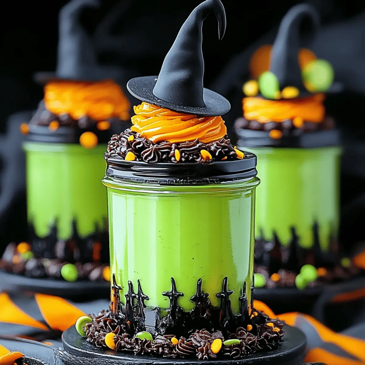 Witches' Brew Halloween Cake Jars