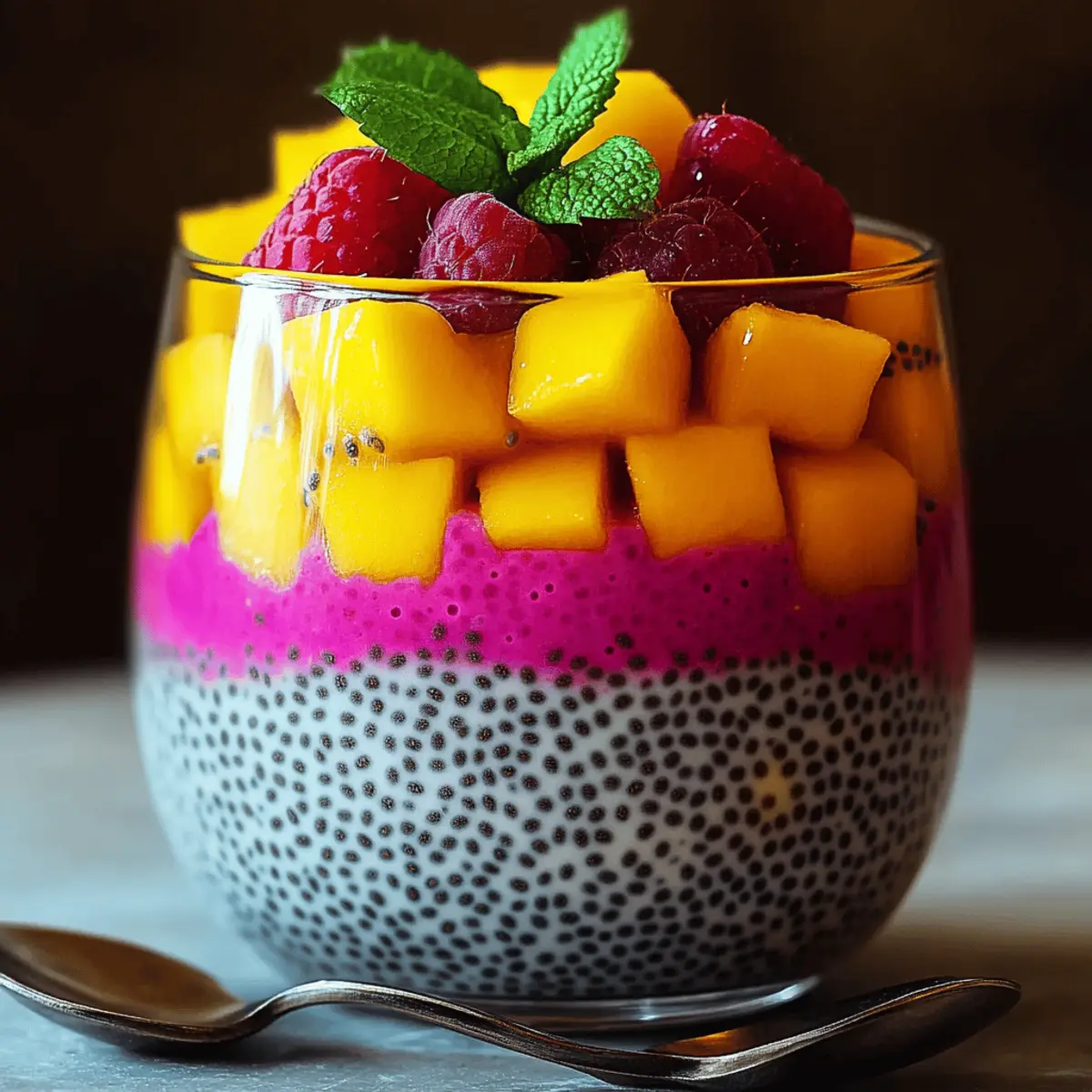 Mango and Dragon Fruit Chia Pudding