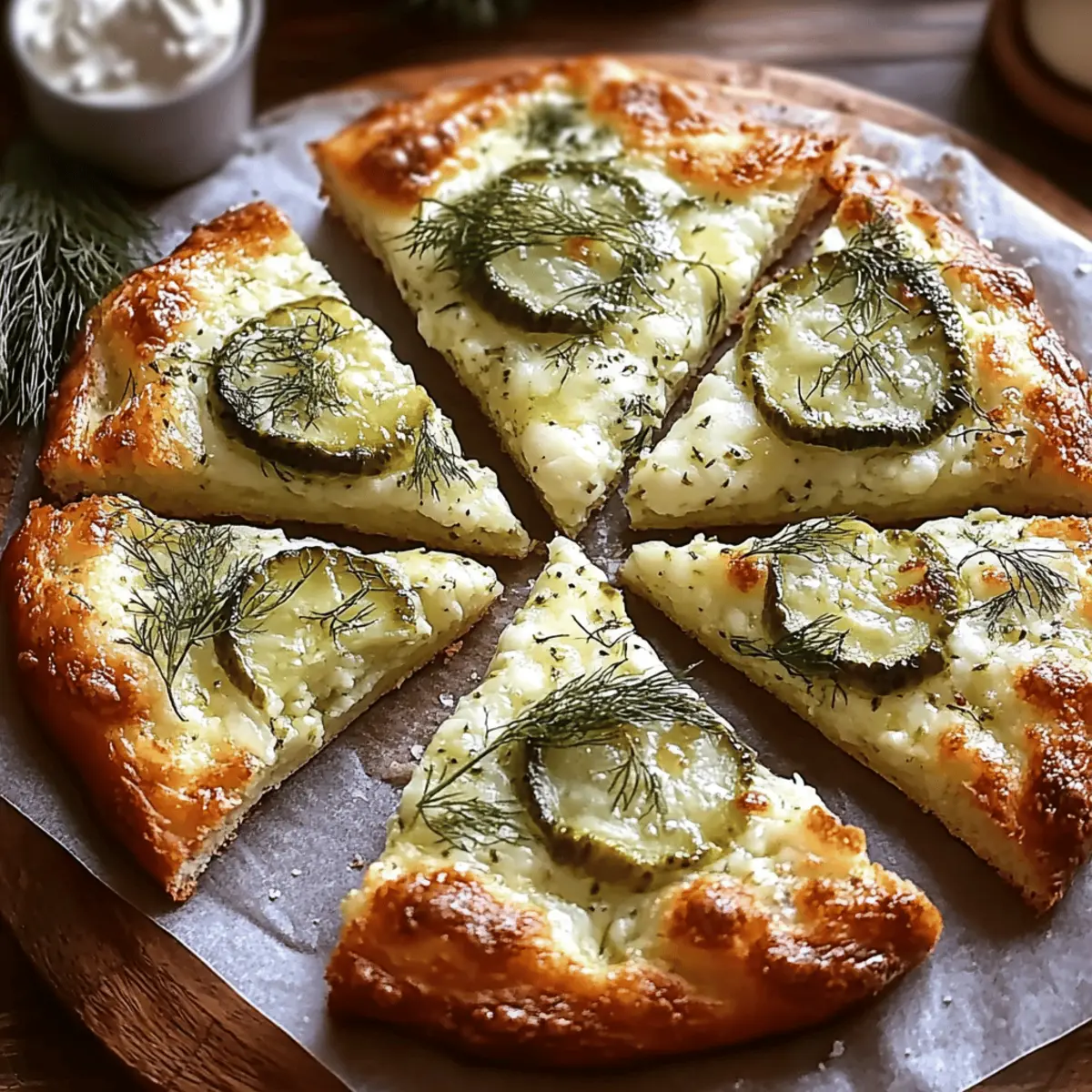 Tangy Dill Pickle Focaccia Bread